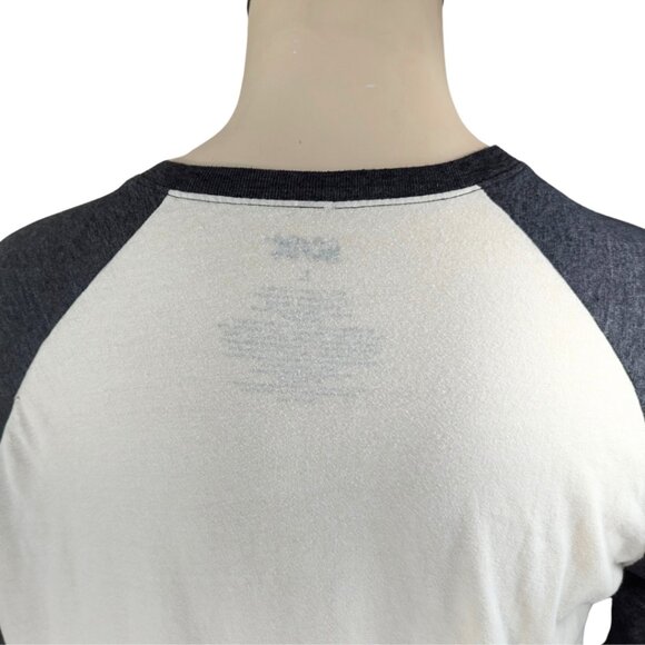AC/DC Men's Large Cotton Gray & White Raglan T-Shirt - Picture 7 of 10
